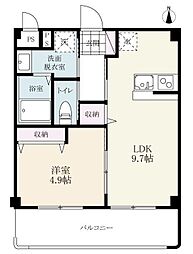 コンフォートK2 1LDKの間取図画像