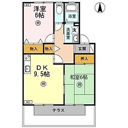 フェルメールヒルズ 2DKの間取図画像