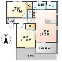 ドミールエストＣ  ｜ 岐阜県関市東本郷通２丁目（賃貸アパート2LDK・1階・56.83㎡） その2