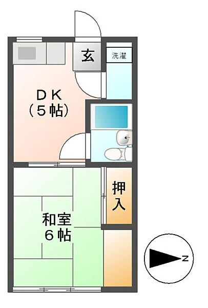 タモオカ荘 ｜岐阜県関市栄町４丁目(賃貸アパート1DK・1階・24.30㎡)の写真 その4