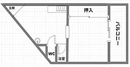 シャトー77 1DKの間取図画像