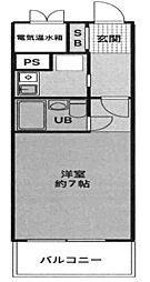 長堀橋シティハイツ 1Kの間取図画像