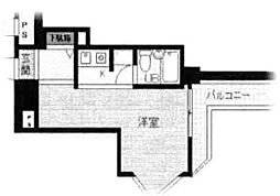 大洋ハイツ梅田西 ワンルームの間取図画像