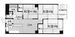 北堀江コーポ 3DKの間取図画像