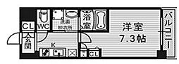 エスリード難波WEST 1Kの間取図画像
