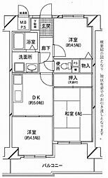 ビーバードルチェ阿波座 3DKの間取図画像