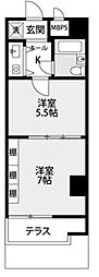 朝日プラザ西道頓堀 2Kの間取図画像