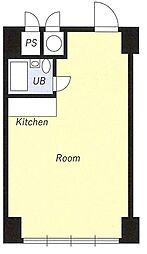 新大阪コーポビアネーズ ワンルームの間取図画像