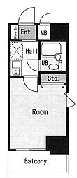 エスリード難波 1Kの間取図画像