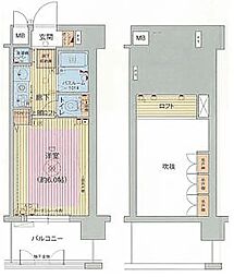 エステムコート梅田東アクアパレス 1Kの間取図画像