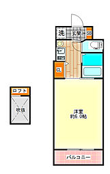 エステムコート難波ウエストサイド大阪ドーム前 1Kの間取図画像