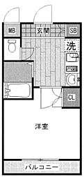 エスリード難波駅前 1Kの間取図画像