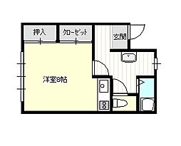 プチシャトー ワンルームの間取図画像