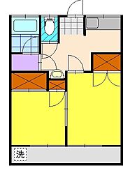 ディアコートII 2階2Kの間取り