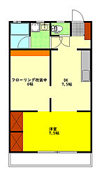 サザンポート京町 2DKの間取図画像