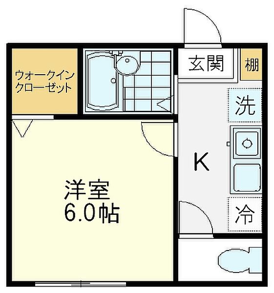 フォンテーヌ 102｜東京都武蔵野市中町2丁目(賃貸アパート1K・1階・20.97㎡)の写真 その4