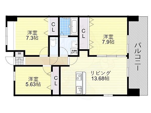 Forest　Cherie 703｜滋賀県草津市野村５丁目(賃貸マンション3LDK・7階・80.47㎡)の写真 その2