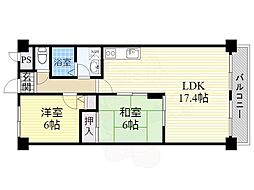 アドニスヨシダ 2LDKの間取図画像