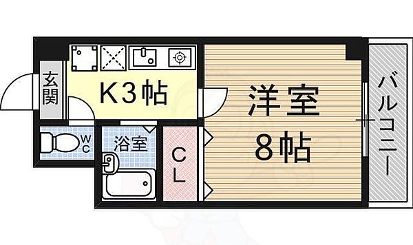 グッドライフ南草津1 ｜滋賀県草津市野路９丁目(賃貸マンション1K・6階・24.48㎡)の写真 その2