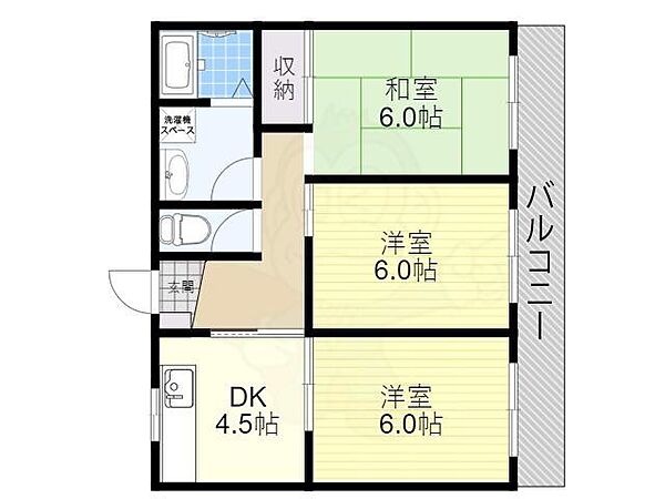 エクシード西大津 ｜滋賀県大津市錦織３丁目(賃貸マンション3DK・2階・50.05㎡)の写真 その2