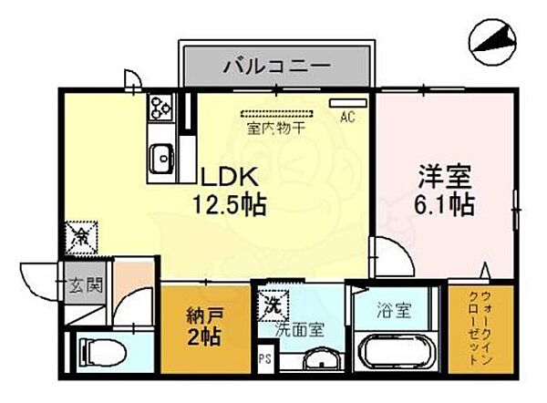 リバーハイツ2 ｜滋賀県大津市大江１丁目(賃貸アパート1SLDK・2階・47.76㎡)の写真 その2