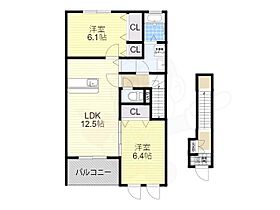 カサベルデ弐番館  ｜ 滋賀県大津市坂本１丁目（賃貸アパート2LDK・2階・59.83㎡） その2