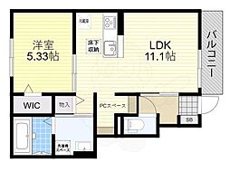 グレイスコーポ5 1階1LDKの間取り