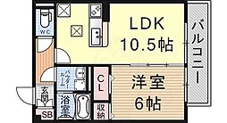 シャン・リアンT.Y 1階1LDKの間取り
