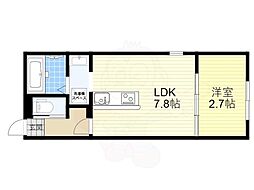 ハイラル栗東駅前 1LDKの間取図画像