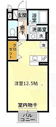 over book 2階ワンルームの間取り
