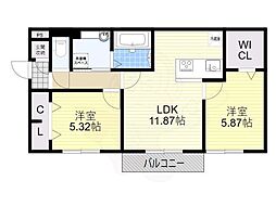 シャルムリリー 2LDKの間取図画像