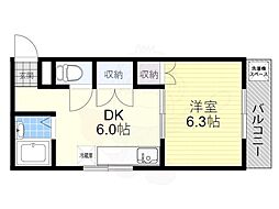 リバージュマンション 1DKの間取図画像