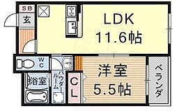 カルムメゾン 1LDKの間取図画像