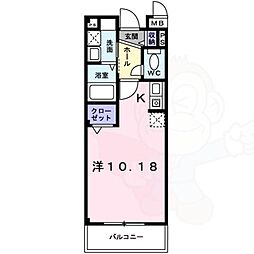 フィールドロード2 ワンルームの間取図画像