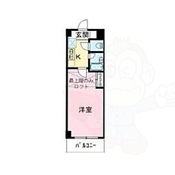 シャン・ド・フルール竹村 1Kの間取図画像