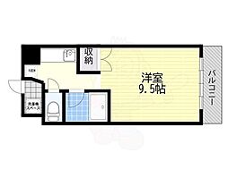 カルテットコボリC棟 1Kの間取図画像