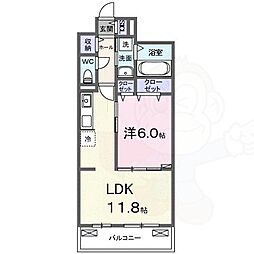 SYS大将軍 1LDKの間取図画像