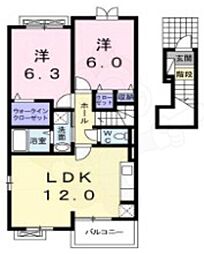 ラティエ・ドミール3 2LDKの間取図画像
