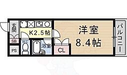 グリーンロード山手 1Kの間取図画像