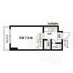 サンセール加藤1 1Kの間取図画像