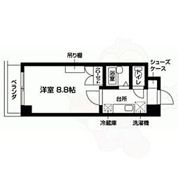 ラヴィニア・北村2 1Kの間取図画像