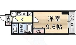 シャン・ド・フルール竹村 1Kの間取図画像