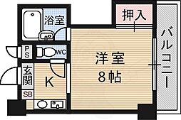 リビエール藤尾 ワンルームの間取図画像