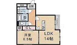 ハートフルマンションaim 1LDKの間取図画像