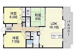 ラフィーネ膳所 3LDKの間取図画像