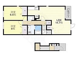 フィオーレピアッツァ1 2LDKの間取図画像