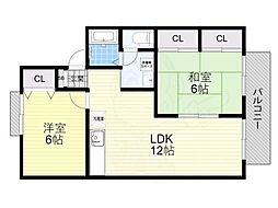 フォレストパークA 2LDKの間取図画像