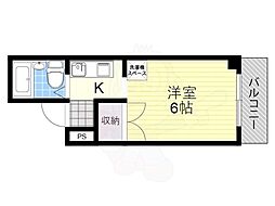 タクト21 ワンルームの間取図画像