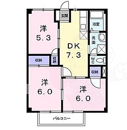 リバティ・ヤマモト 3DKの間取図画像