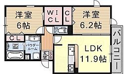 ベルジュオッツ 2LDKの間取図画像